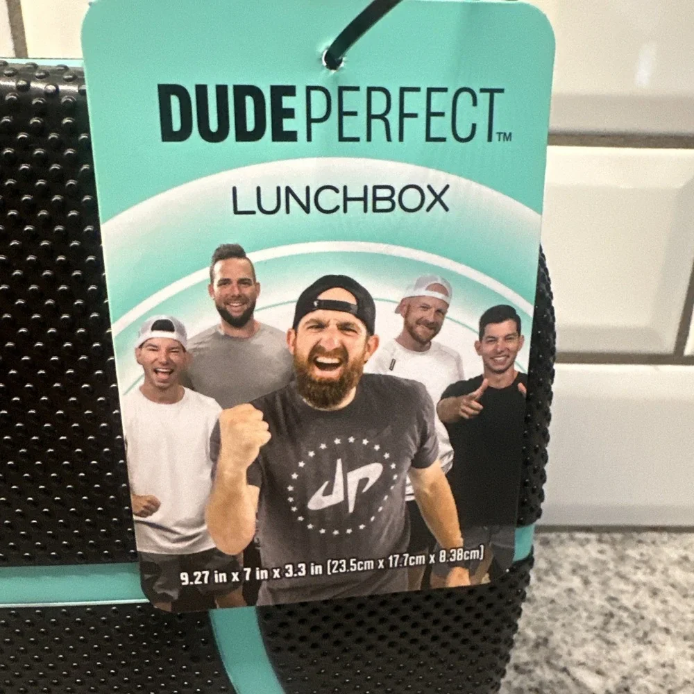Dude Perfect Lunch Box Snap Tight Lid‎ Adjustable Divider Black Croc Charms